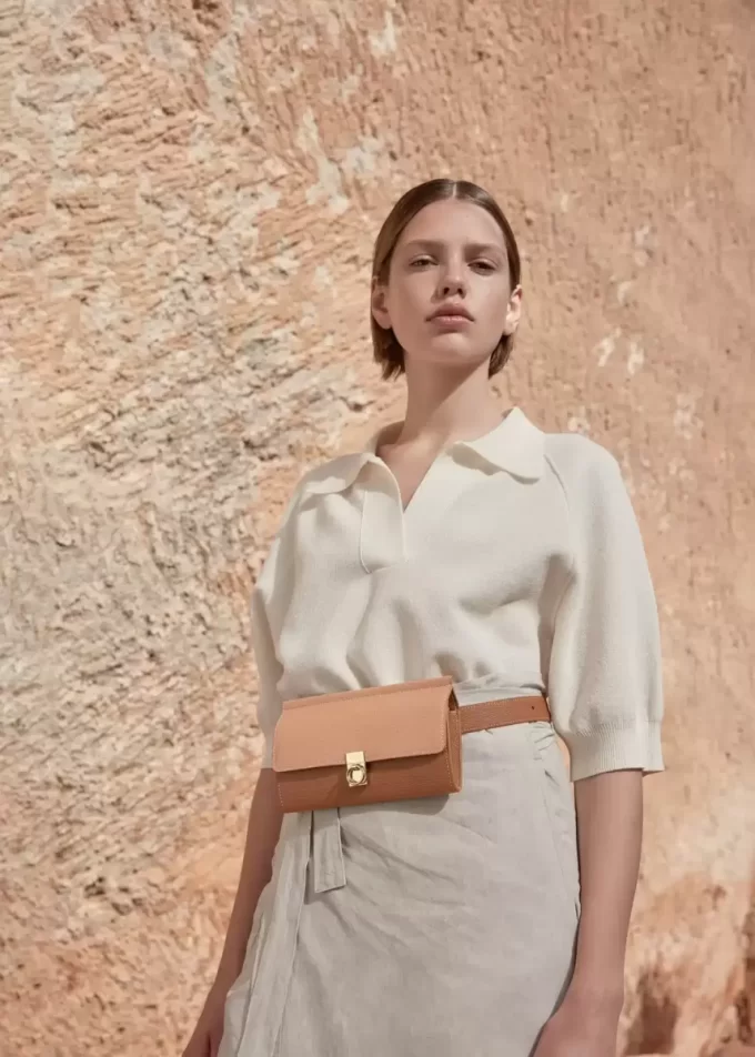 Numéro Sept Belt Edition Textured Duo Camel