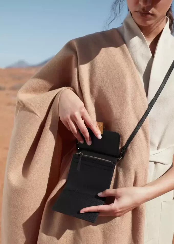 Numéro Sept Crossbody Wallet Edition Strukturiertes Schwarz