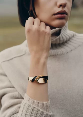 Éole Cuff Edition Schwarzes Leder