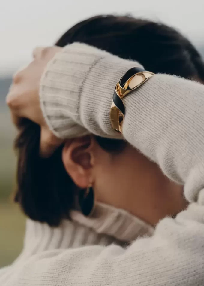 Éole Cuff Edition Schwarzes Leder